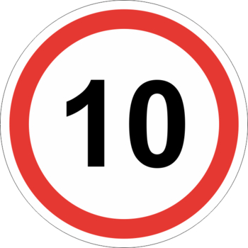 Знак 3.24 ограничение максимальной скорости (10 км/ч) (II типоразмер, пленка А коммерческая) - Охрана труда на строительных площадках - Дорожные знаки - Магазин охраны труда Протекторшоп